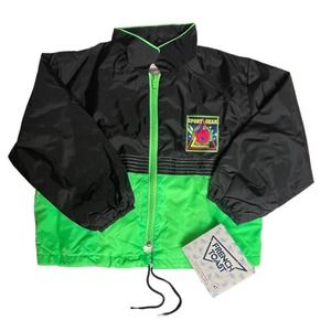 NWT Vintage rare 1990’s kids neon color block flight jacket by French toast 4T